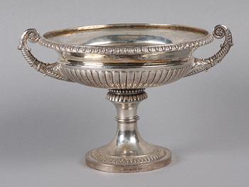 SKÅL PÅ FOT, silver, empire, Adolf Zethelius Stockholm 1826.