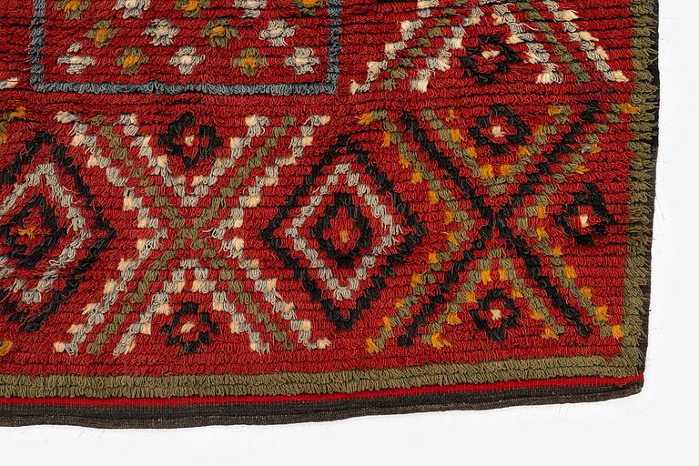A knotted pile bed cover c. 205 x 134 cm, Finland, mid to the second half of the 19th century.