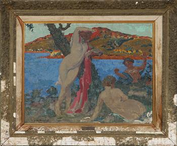 KER XAVIER ROUSELL, olja på kartong, sign.