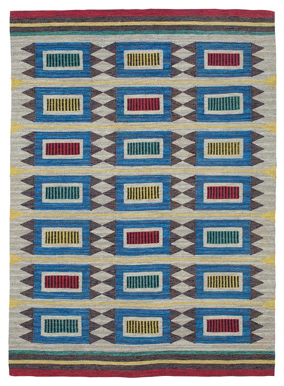 CARPET. Flatweave. 220,5 x 160 cm. Sweden the 1950's.