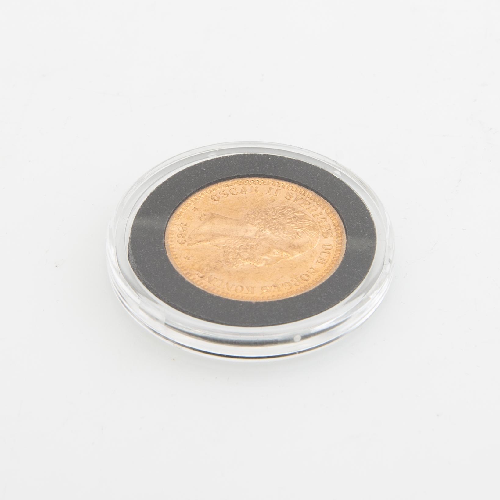 Guldmynt Sverige, Oscar II 20 kr, 1889.