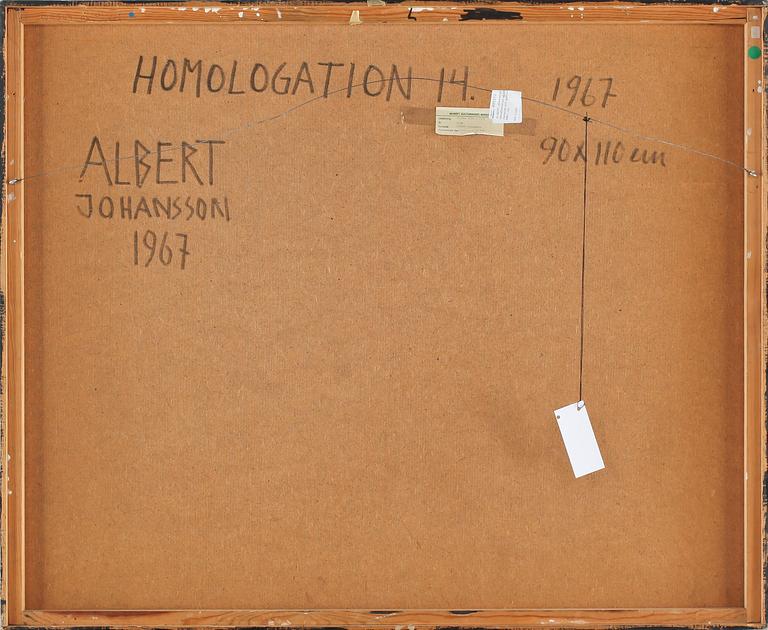 ALBERT JOHANSSON, blandteknik på pannå, signerad och daterad á tergo 1967.