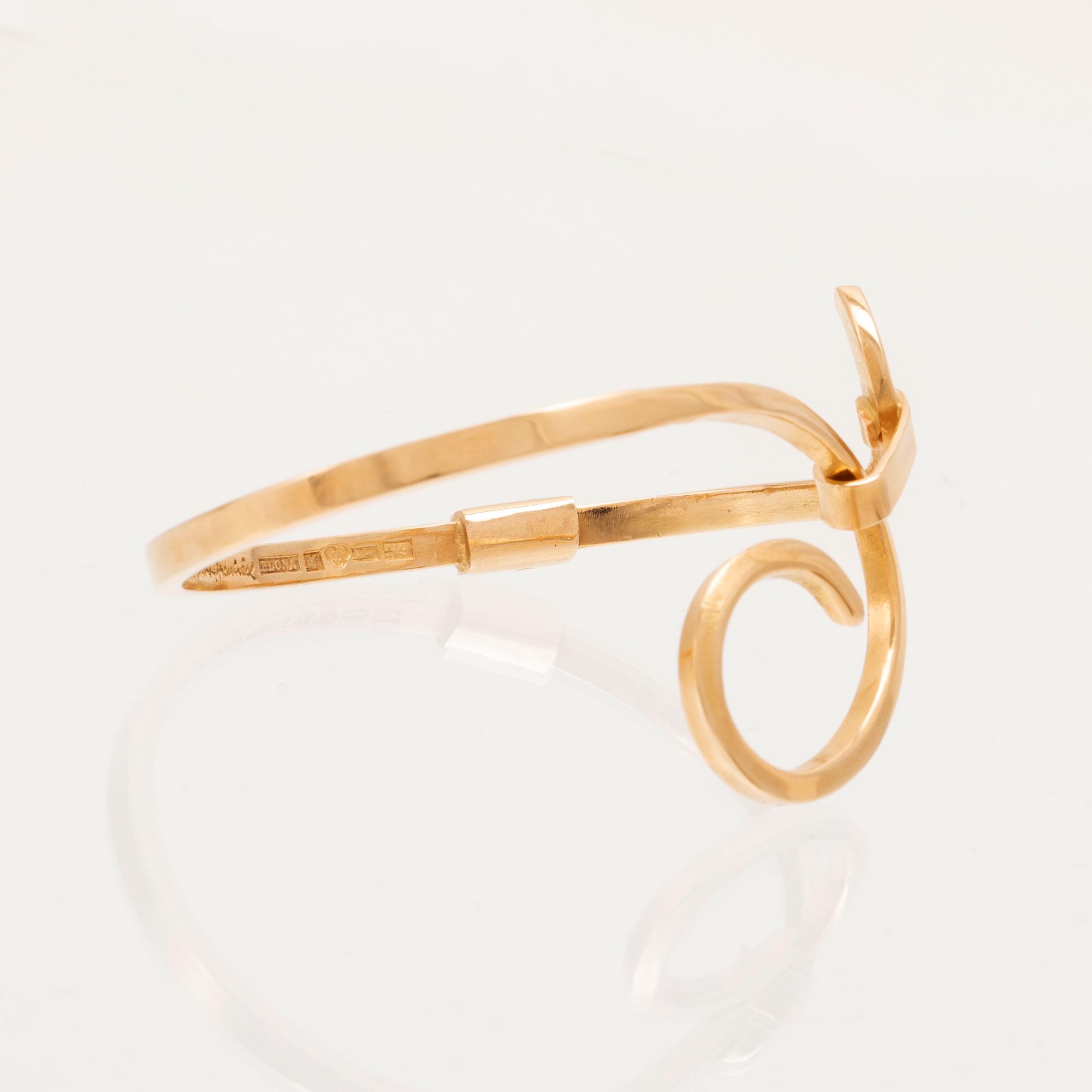 Elon Arenhill, armring 18K guld, Malmö 1963.