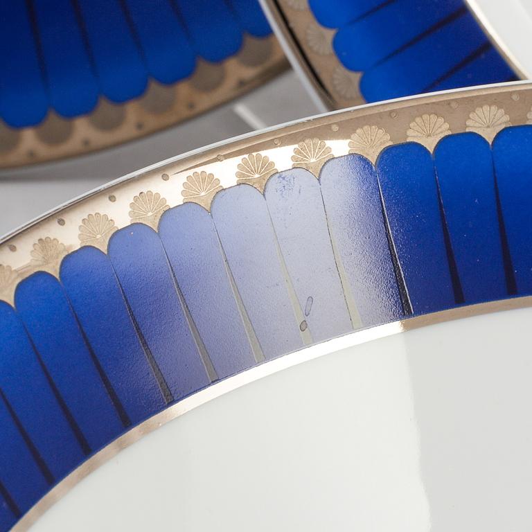 A set of 93 p, tableware. "Christineholm" or "Marianne Royal Blue", Millennium, design Sigvard Bernadotte, 21th century.