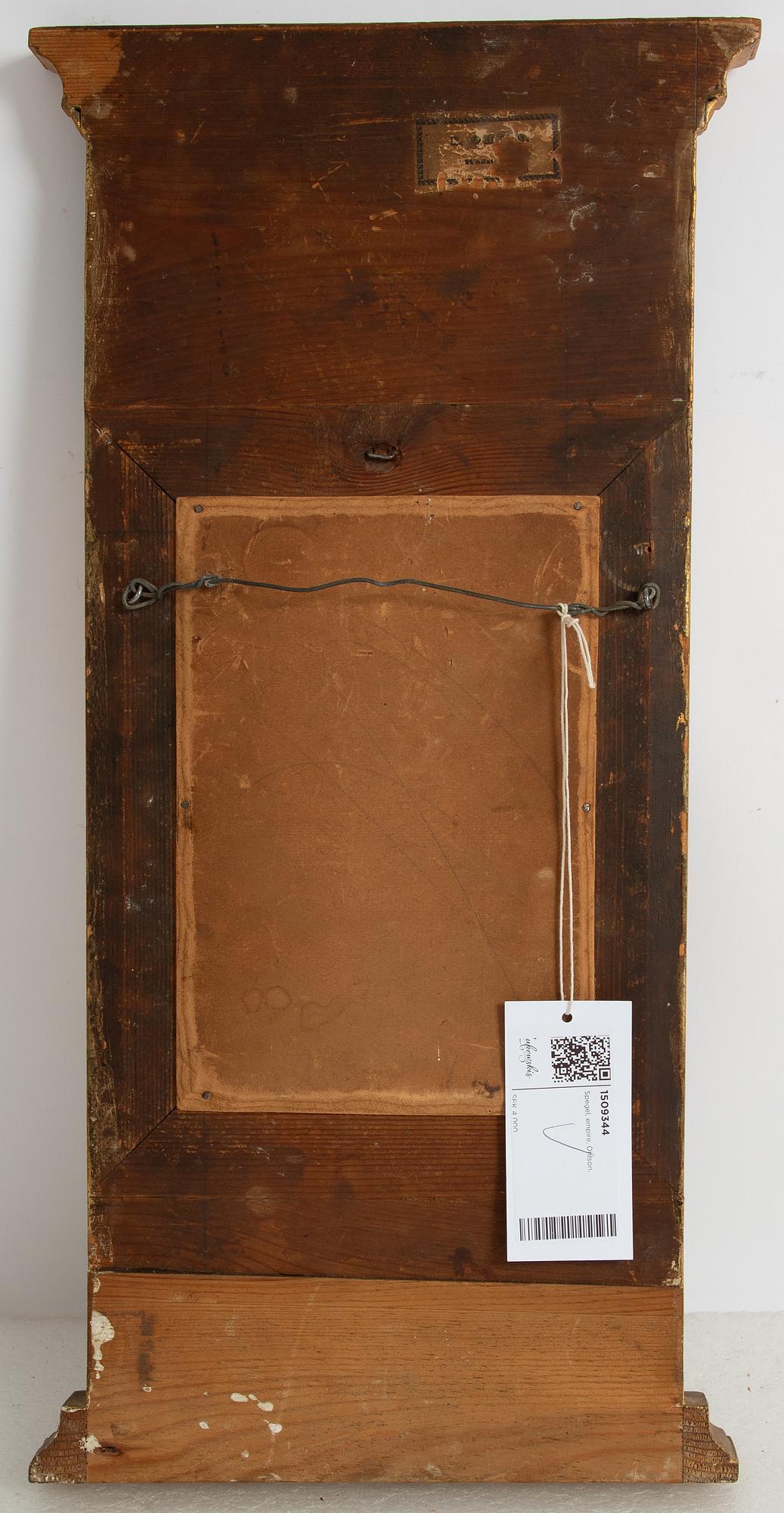 An empire mirror, E. Ohlin, Wadstena, first half of the 19th Century.