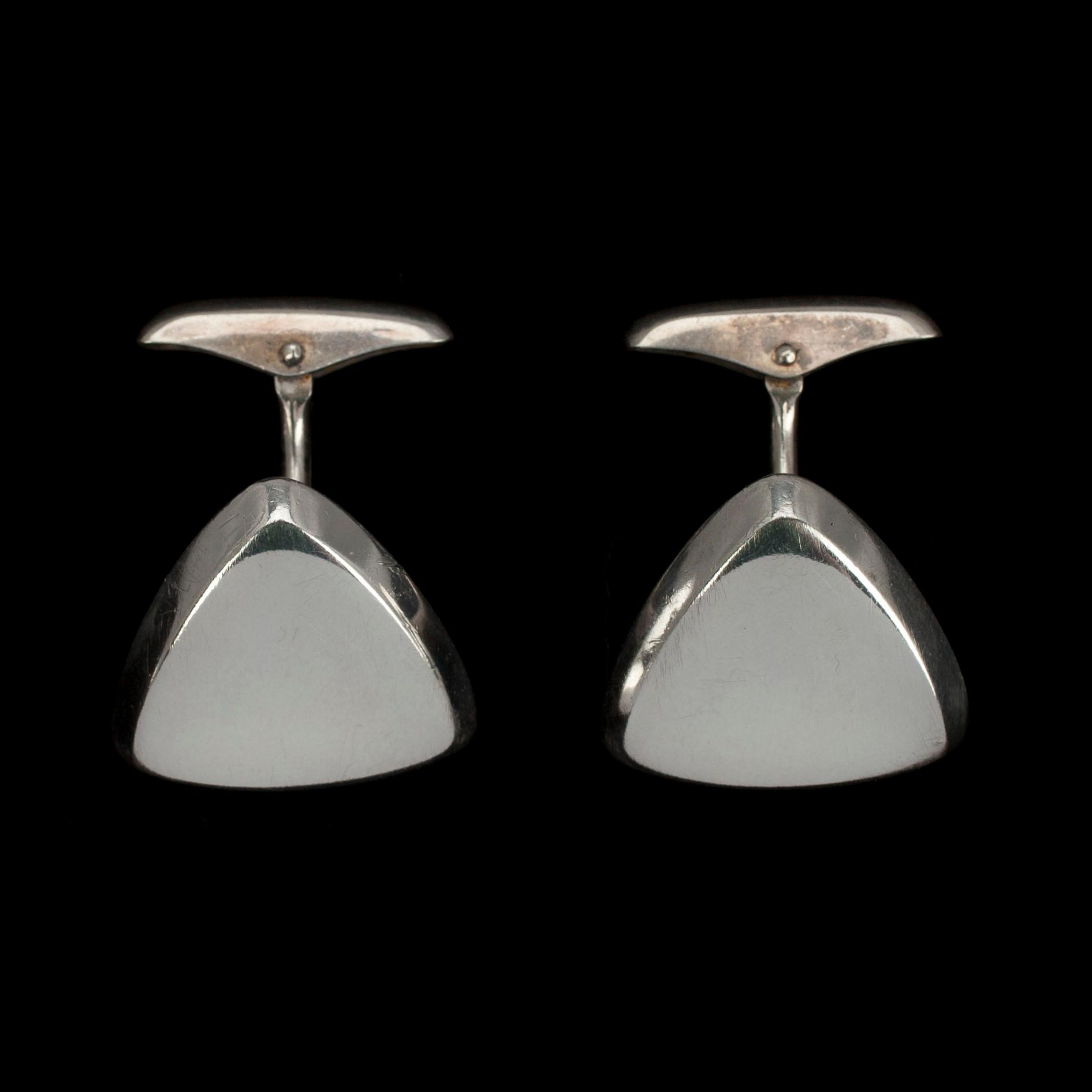MANSCHETTKNAPPAR, 2 par, silver, Elis Kauppi Kupittaan Kulta 1960 och Osuusliike Kultaseppä 1929, Åbo.