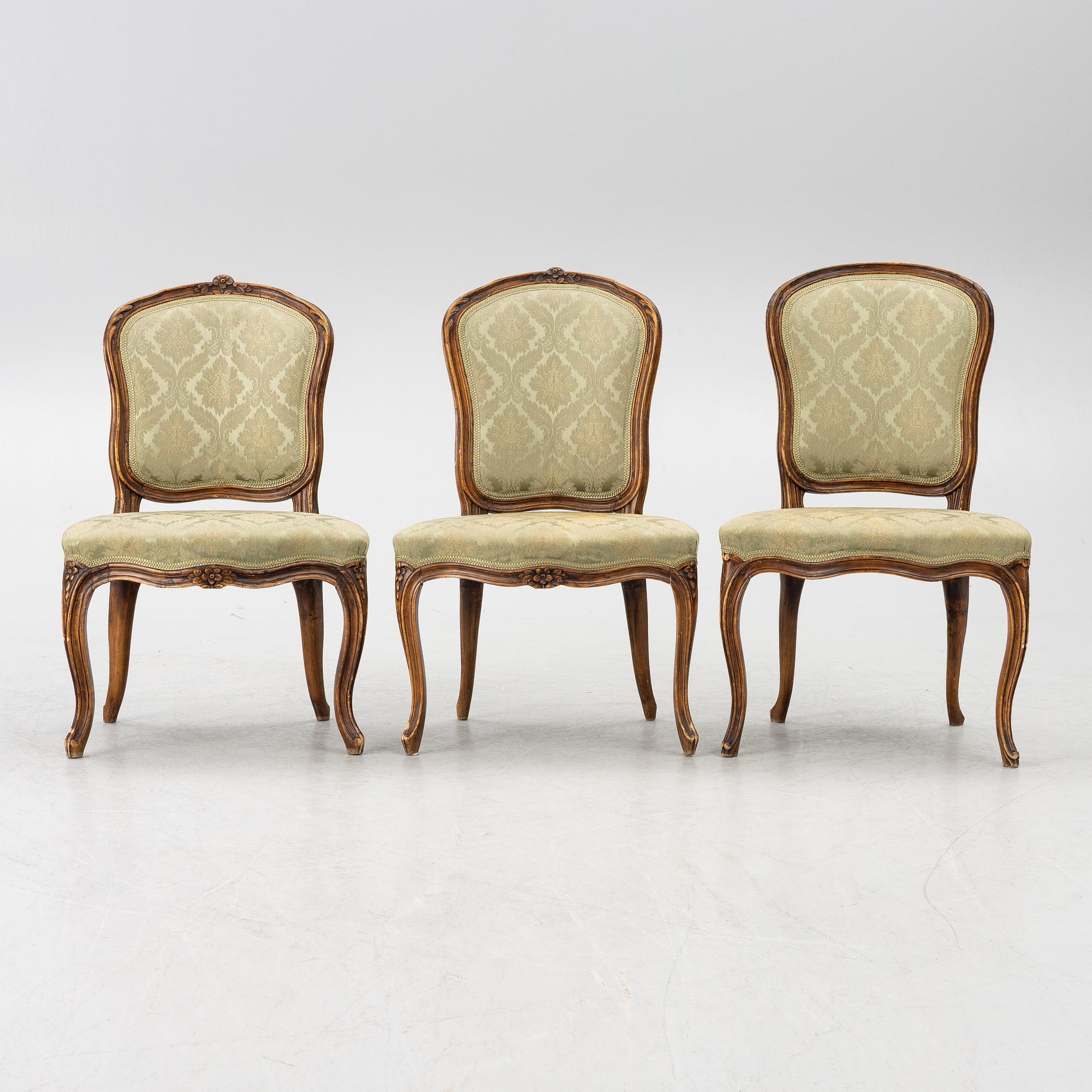 Stolar, tre stycken, Louis XV, Frankrike, 1700-tal.