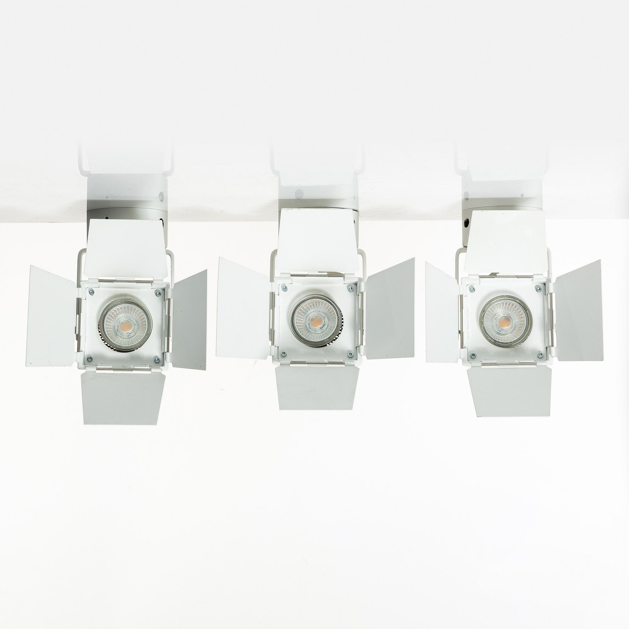 Thomas Bernstrand & Mattias Ståhlbom, a set of three 'Foto' spotlights, 2007.