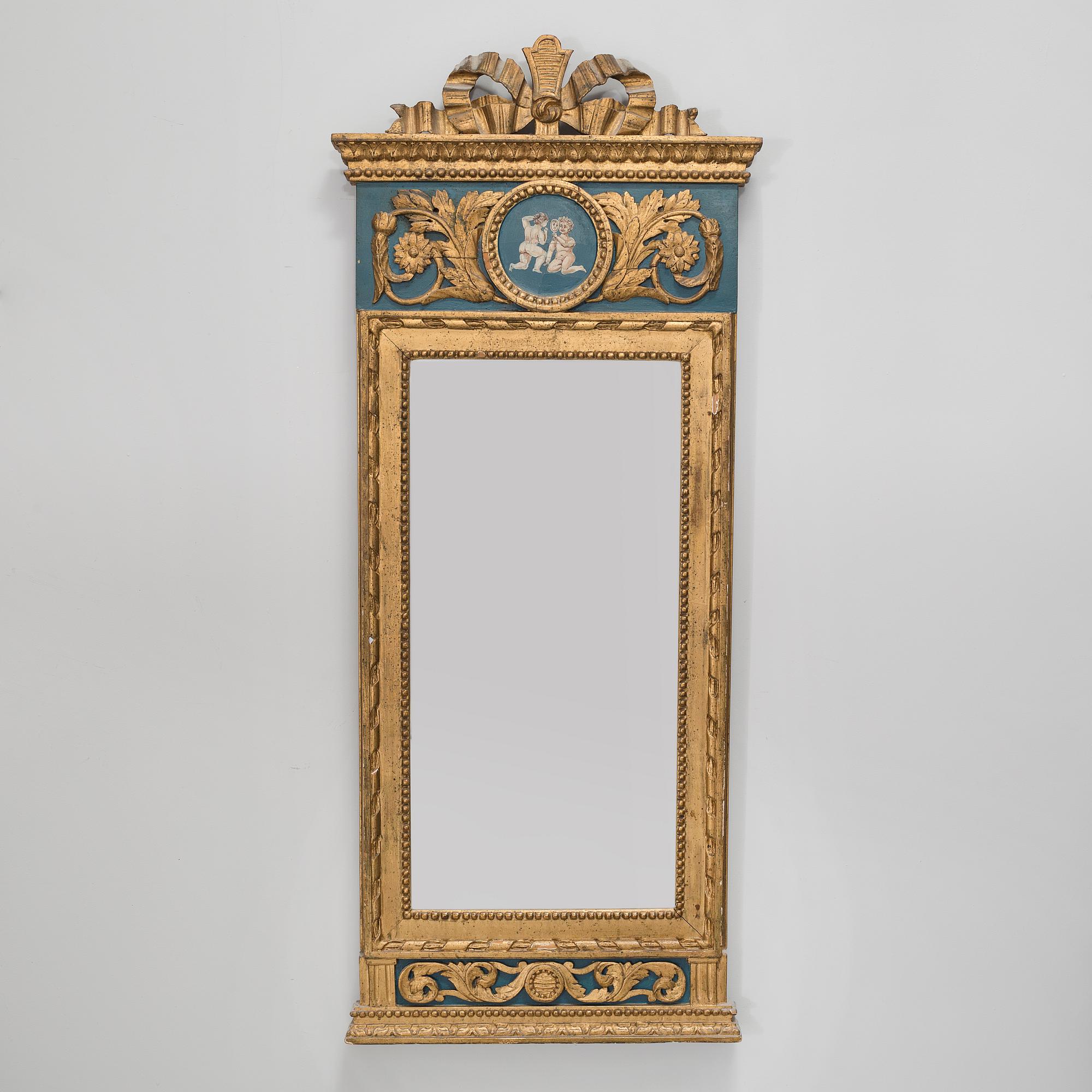 A gustavian mirror, 18th century.