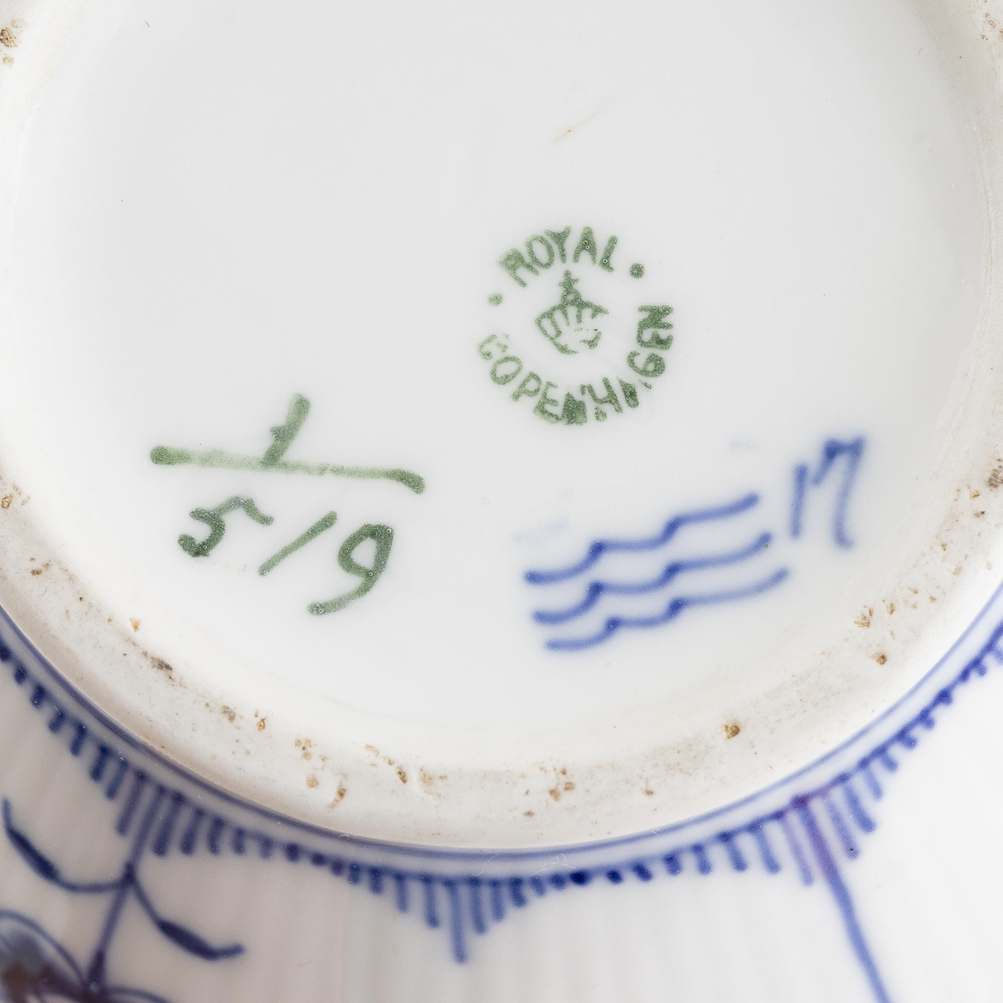 An 37-piece 'Musselmalet' porcelain service, Royal Copenhagen, Denmark.