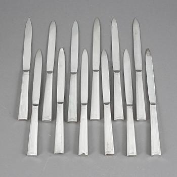 FRUKTKNIVAR, 12 st, silver, Hans Stephan Liljeblad, Nyköping 1829-1831. Tot ca 216 gram.