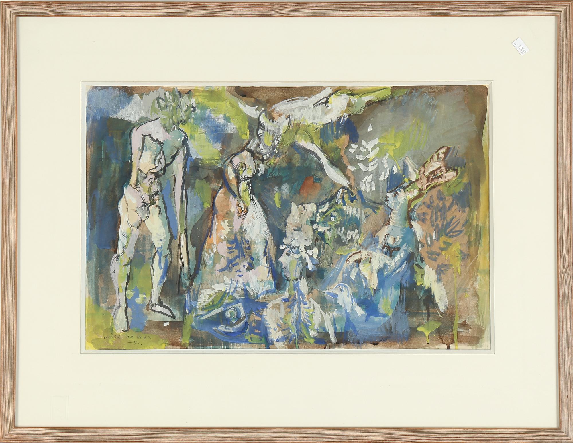 ENDRE NEMES, gouache, signerad och daterad -41.