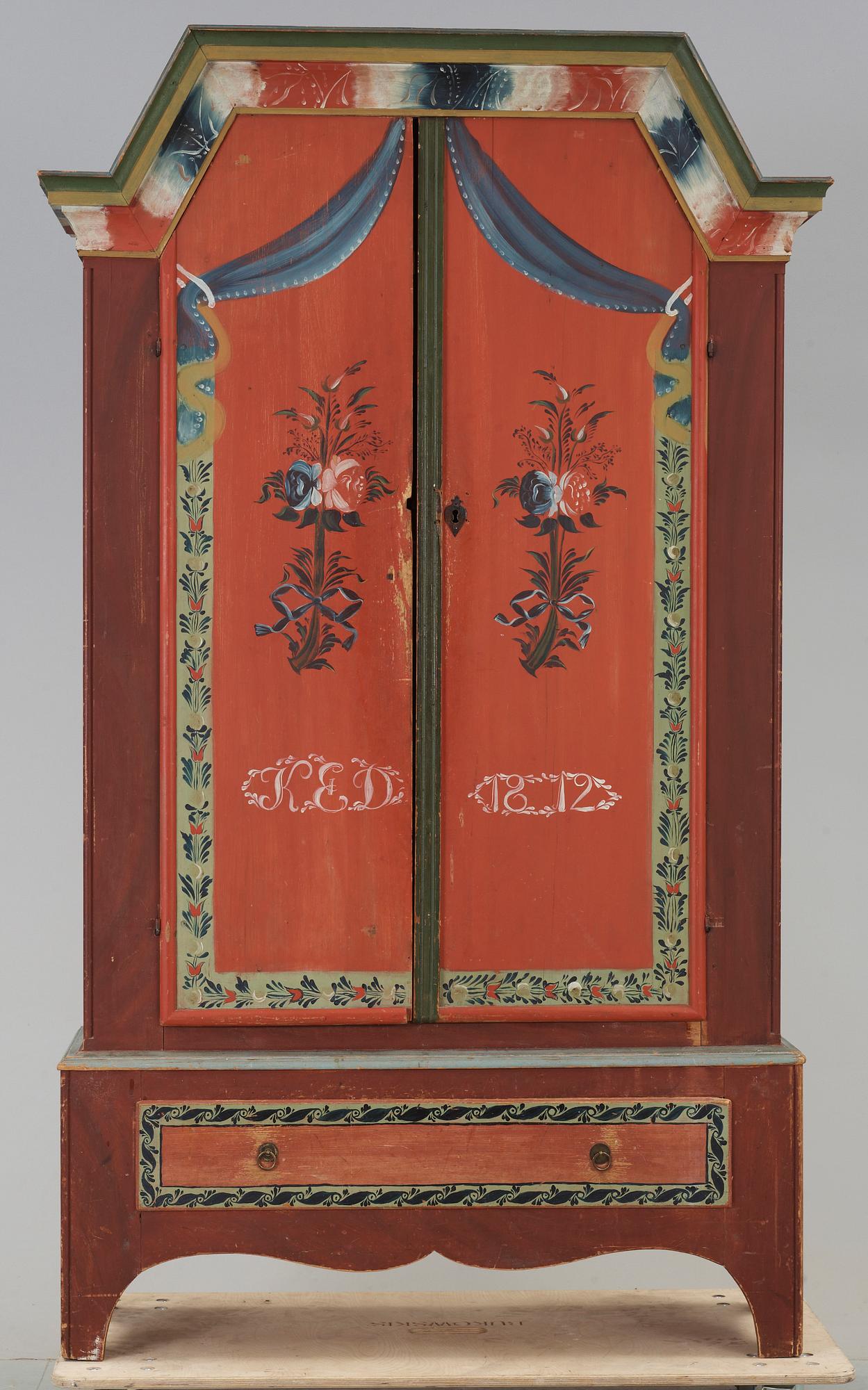 SKÅP, allmoge, Jämtland, bär datering 1812.