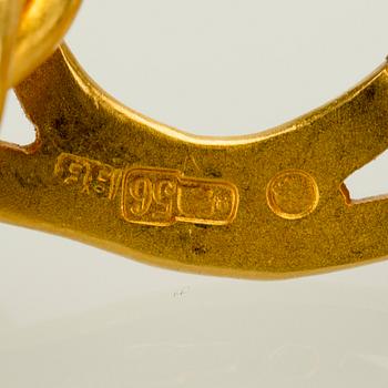 MANSCHETTKNAPPAR, 18 k guld med vita stenar, St Petersburg, Ryssland, 1908-1917. Vikt ca 11 g.