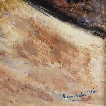 Gösta Sandels, "På bron - Motiv från Kungälv".