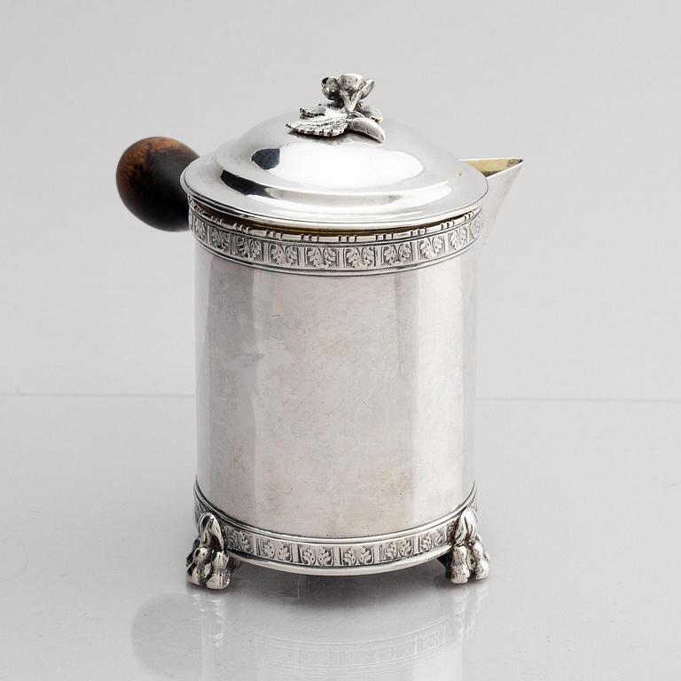 Pehr Zethelius, chokladkanna, silver, Stockholm 1789. Gustaviansk.
