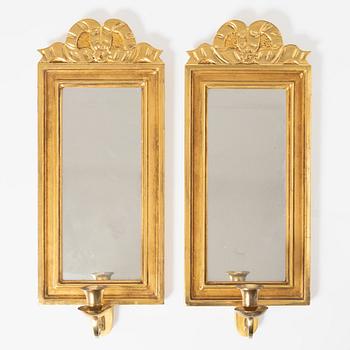 Mirror sconces, a pair, Gustavian style, 2000.
