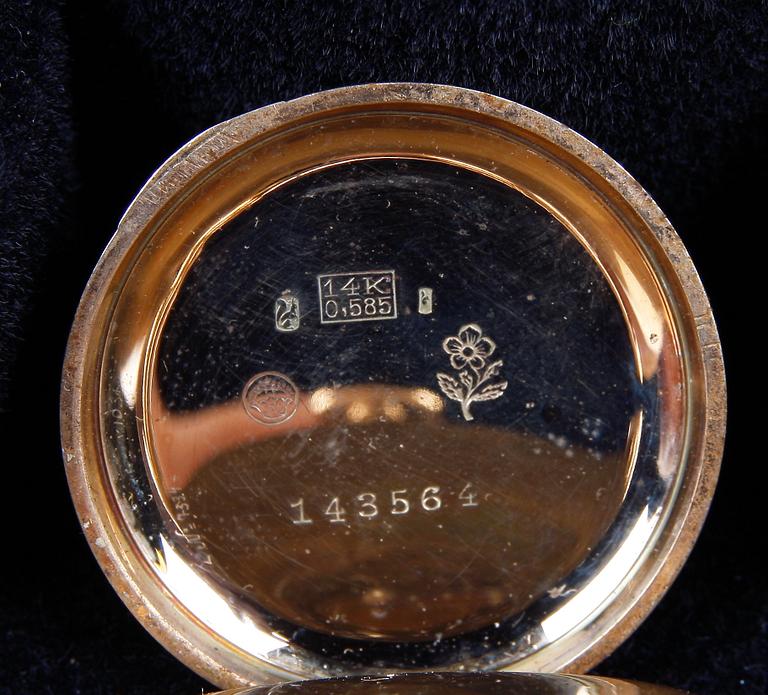 DAMFICKUR, guld, 14K, tidigt 1900-tal.