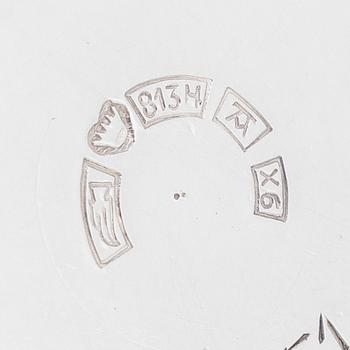 Skålar, 3 st, och dosa, silver, 1930-60-tal.