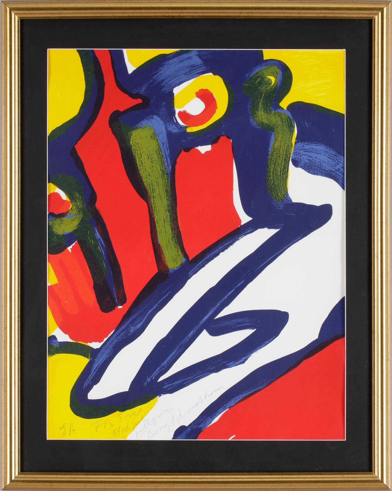 BENGT LINDSTRÖM, litografi, Epreuve d'artiste, sign med dedikation.