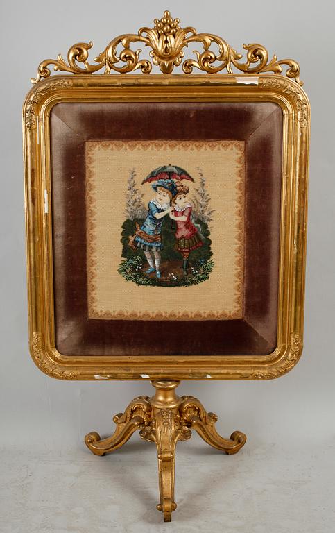 BRASSKÄRM, nyrokoko, sent 1800-tal.