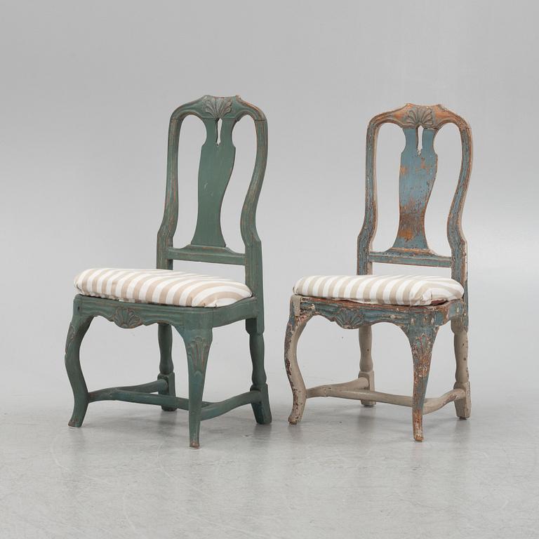 Stolar, ett par, Rokoko, 1700-tal.