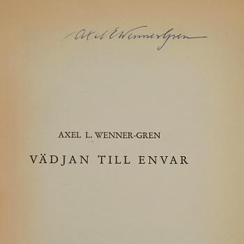 AUTOGRAFER, 9 st, bla C.H. Hermansson, Axel Wenner-Gren och Carl Bildt, egenhändiga.