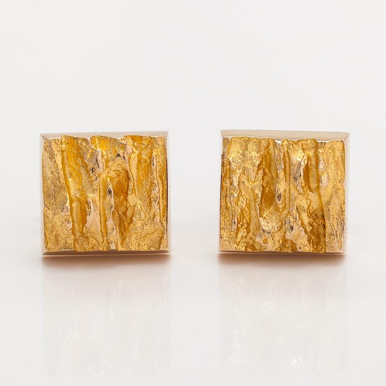 Björn Weckström, A pair of 14K gold cufflinks "Mountains". Lapponia 1973.