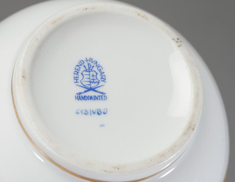 KAFFESERVIS, 11 delar, porslin, Herend, Ungern, 1900-talets fjärde kvartal.