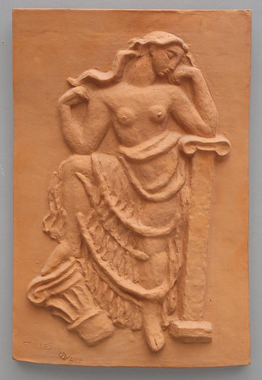 CARL MILLES, relief, terrakotta, stämpelsignerad och numrerad 29/200.