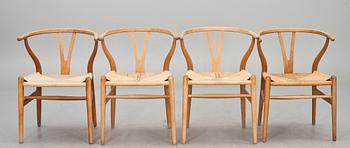 KARMSTOL. 4 st. "Y-stolen". Hans Wegner för Carl Hansen & son, Odense.
