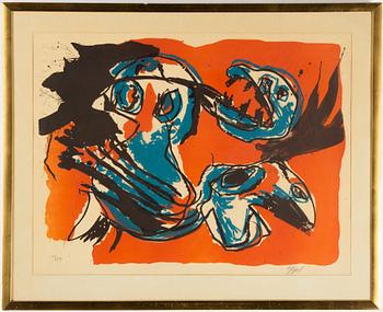 Karel Appel, lithograph in colors, signed and numbured 12/80.