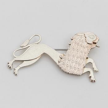 A silver brooch by Wiwen Nilsson, Lund, 1960.