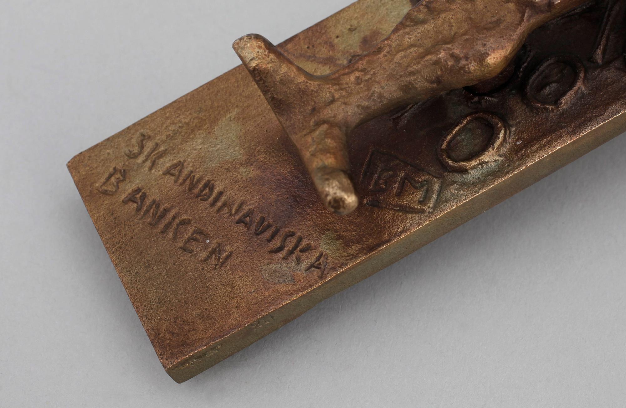 BROR MARKLUND, skulptur, brons, signerad BM.