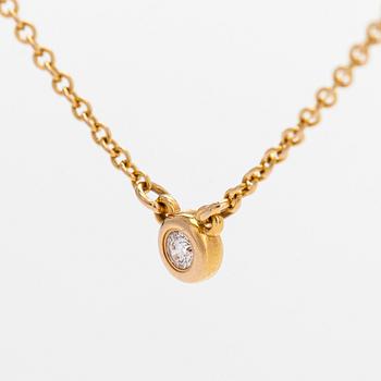 Tiffany & Co, Elsa Peretti, collier, "Diamonds by the Yard", 18K guld med en diamant ca 0.05 ct.