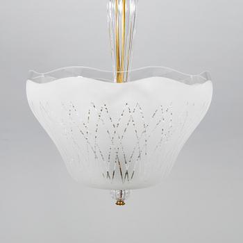 Ceiling lamp, probably Orrefors Swedish Grace, first half of the 20th century.