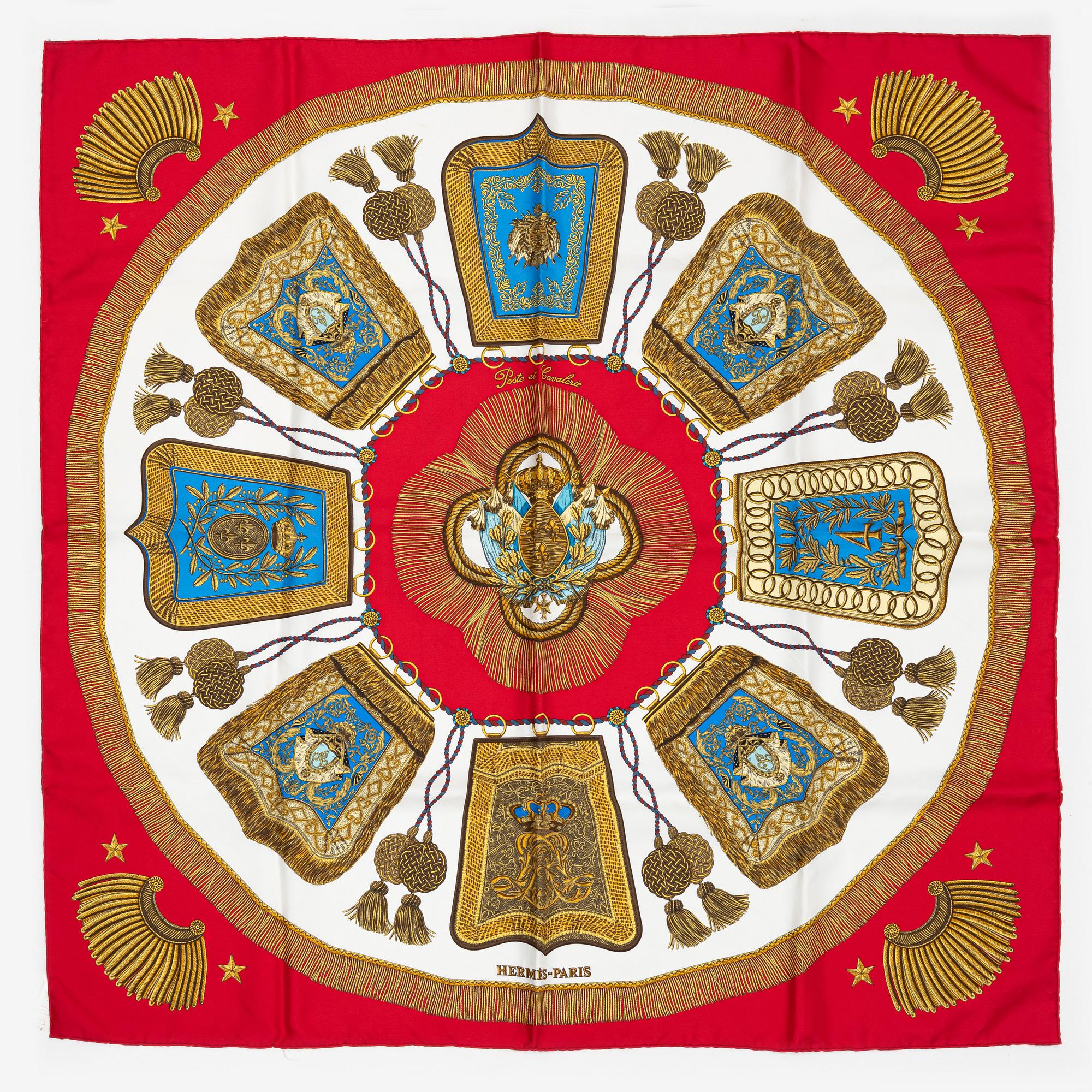 Hermès, scarf, "Poste et Cavalerie".