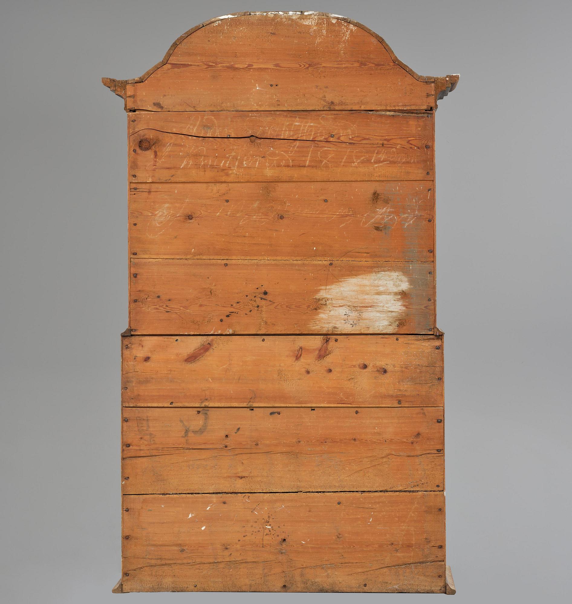 A polychrome-painted folk art cabinet from Värmland, Sweden, dated 1818.