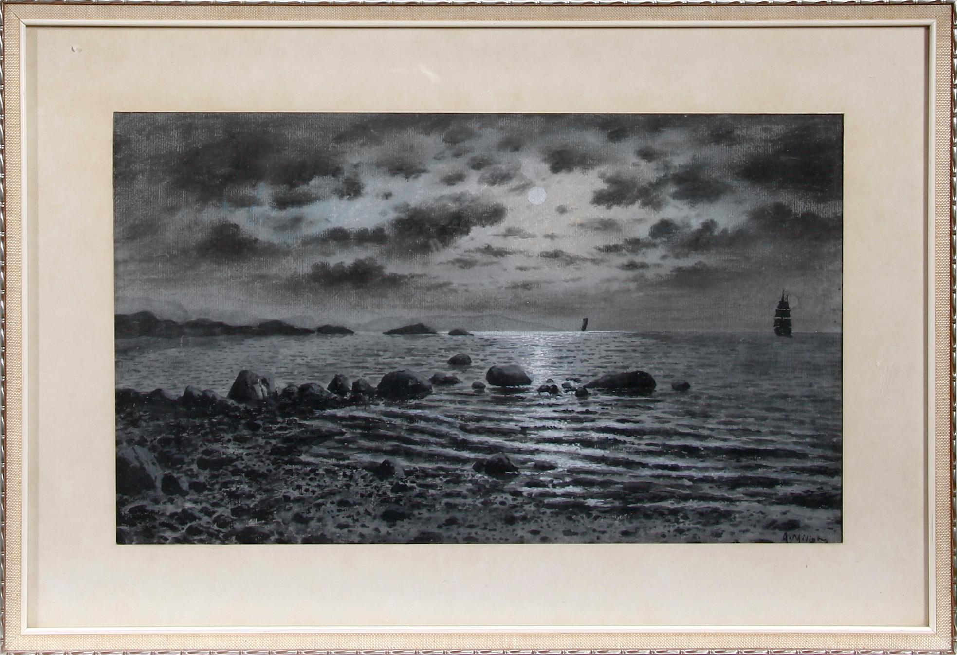 OKÄND KONSTNÄR. Kol och tuschlavyr. Sign.