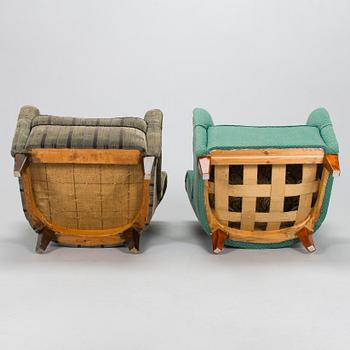 Fåtöljer, 2 st, 1900-talets mitt.