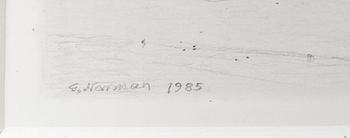 GUNNAR NORRMAN, teckning, sign och dat 1985.