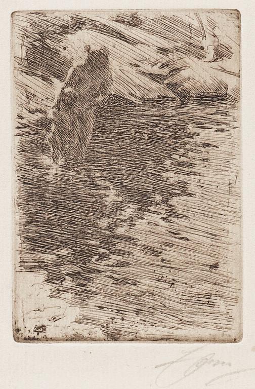 ANDERS ZORN, etsning, 1890, signerad med blyerts.