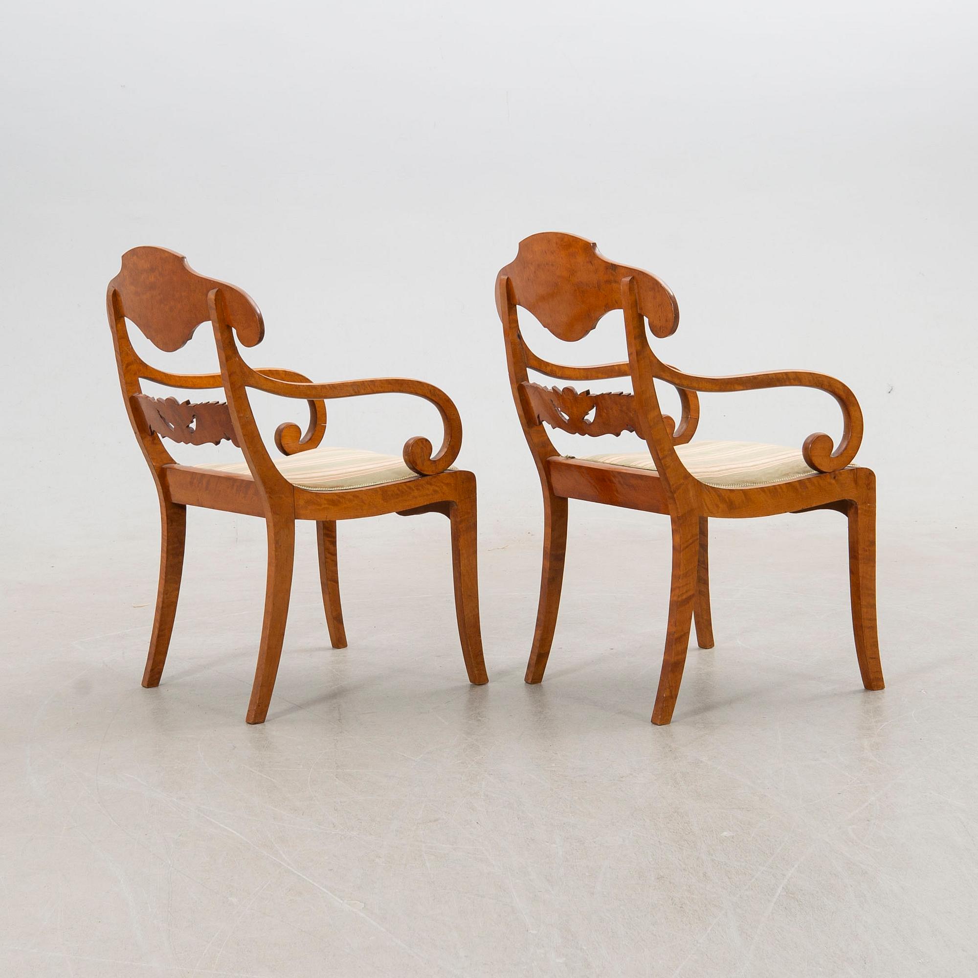Armchairs, a pair, Late Empire, second half of the 19th century.
