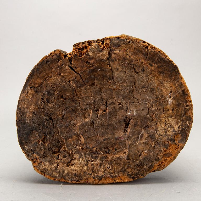 A Chinese late Qing painted wooden sculpture.