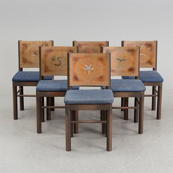 A set of six swedish chairs, probably 1930s.