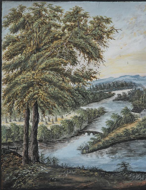 Swedish artist, "View of Näs located by the road between Gothenburg and Alingsås," dated 1808.