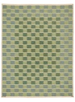 208. Barbro Nilsson, MATTA, "Schackrutan grön",  rölakan, ca 267 x 206,5 cm, signerad AB MMF BN.
