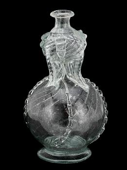 KLUCKAFLASKA, glas, 1700/1800-tal.