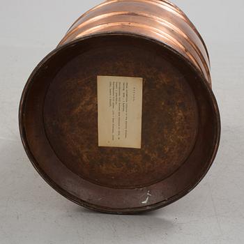 A COPPER WATER BARREL, late 19th century.