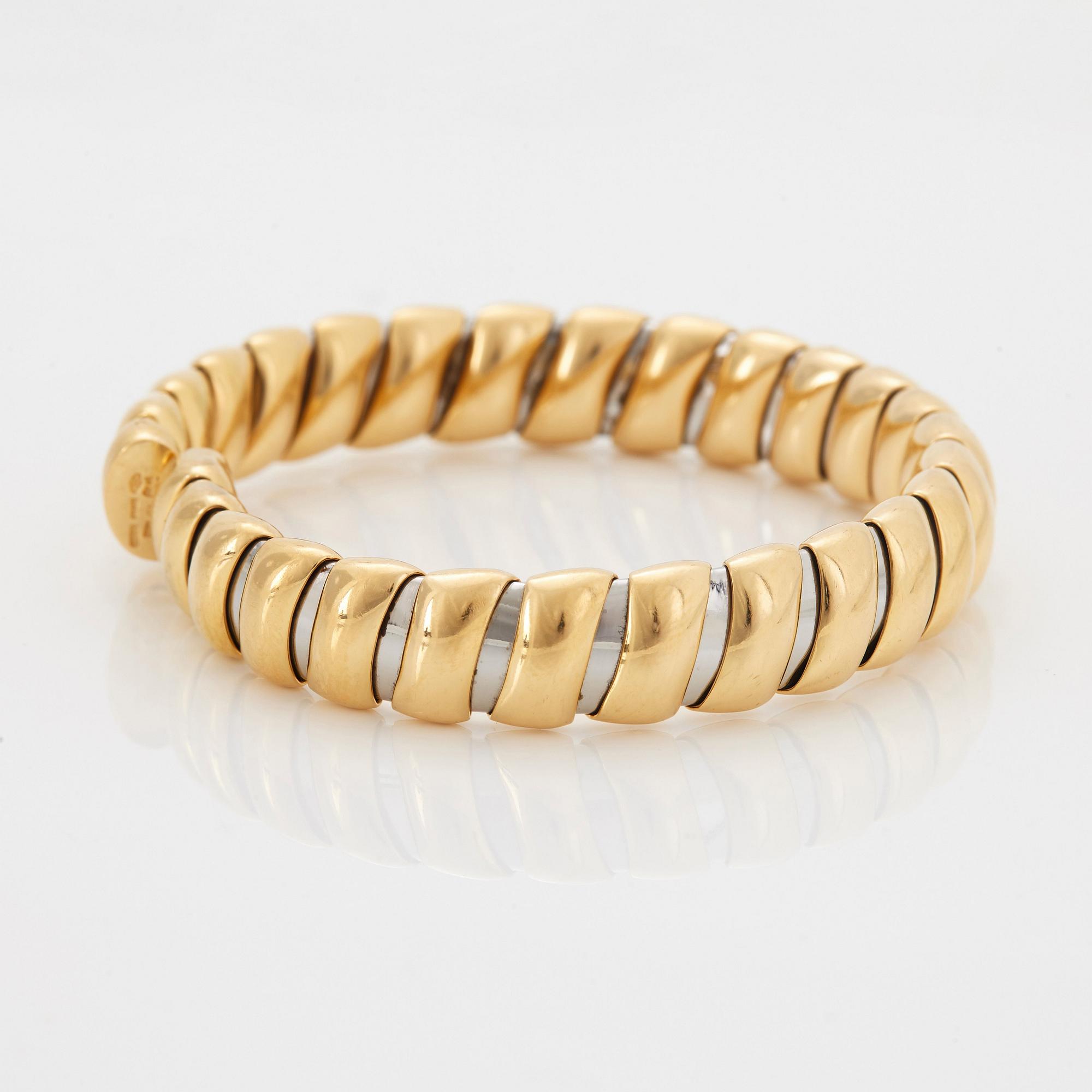 Bulgari armring 18K guld och stål.